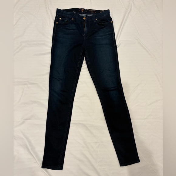 7 For All Mankind Dark Blue Skinny Jeans - Picture 1 of 2